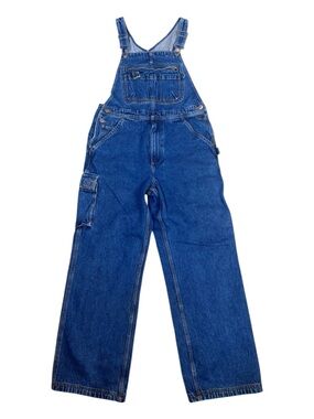 Duluth Trading Denim Bib Overalls Mens Small Cargo Rugged Farm Garden Blue